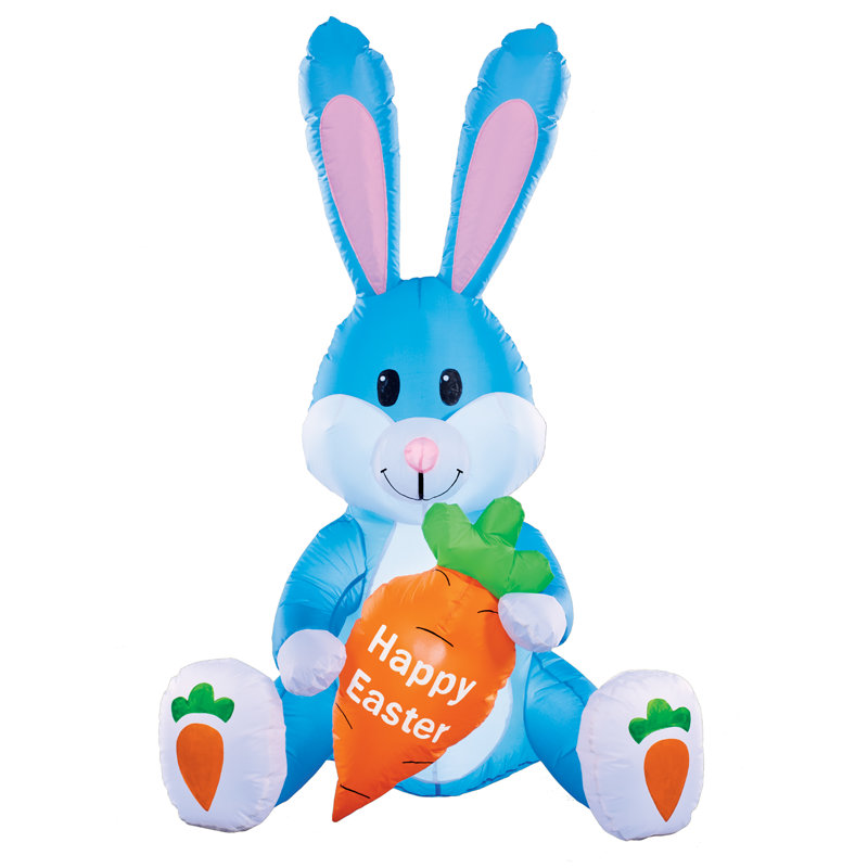 The Holiday Aisle® Bunny & Carrot Inflatable Easter Lawn Wayfair